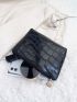 Crocodile Embossed Bucket Bag