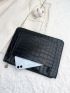 Crocodile Embossed Clutch Bag With Wristlet