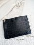 Crocodile Embossed Clutch Bag With Wristlet