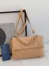 Quilted Chain Flap Square Bag
