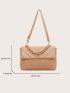 Quilted Chain Flap Square Bag