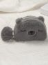 Bear Design Pom Pom Decor Fluffy Coin Purse