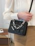 Mini Plaid Embossed Chain Decor Flap Square Bag
