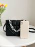 Mini Plaid Embossed Chain Decor Flap Square Bag