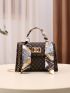 Mini Crocodile Embossed Flap Square Bag