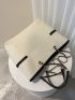 Contrast Binding Chain Shoulder Tote Bag