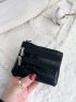 Crocodile Embossed Double Zip Coin Purse