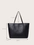 Crocodile Embossed Shoulder Tote Bag