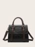 Two Tone Flap Buckle Square Bag
