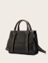 Two Tone Flap Buckle Square Bag
