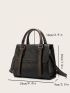 Two Tone Flap Buckle Square Bag