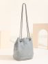 Mini Rhinestone Decor Bucket Bag