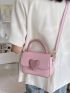 Heart Decor Flap Square Bag