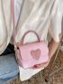 Heart Decor Flap Square Bag