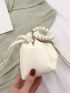 Faux Pearl Decor Ruched Bag