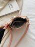 Mini Floral Pattern Bow Decor Baguette Bag