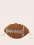 Rhinestone Decor Rugby Design Novelty Bag
