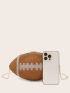 Rhinestone Decor Rugby Design Novelty Bag