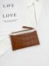 Crocodile Embossed Zip Small Wallet