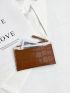 Crocodile Embossed Zip Small Wallet