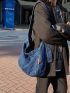 Denim Large Capacity Shoulder Tote Bag