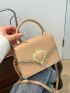 Mini Metal Crown & Heart Decor Scallop Trim Square Bag