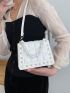 Faux Pearl & Chain Decor Flap Square Bag