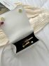 Faux Pearl & Chain Decor Flap Square Bag