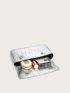 Crocodile Embossed Flap Square Bag