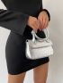 Crocodile Embossed Flap Square Bag