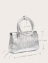 Crocodile Embossed Flap Square Bag