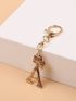 Rhinestone Decor Letter & Crown Graphic Bag Charm