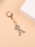 Rhinestone Decor Letter & Crown Graphic Bag Charm