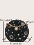 Mini Heart Decor Star Embroidery Crossbody Bag