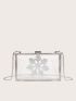 Rhinestone Snowflake Decor Chain Clear Box Bag
