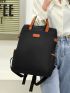 Minimalist Patch Decor Functional Backpack