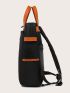 Minimalist Patch Decor Functional Backpack