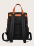 Minimalist Patch Decor Functional Backpack