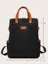 Minimalist Patch Decor Functional Backpack