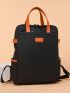 Minimalist Patch Decor Functional Backpack