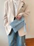 Button Decor Flap Clutch Bag