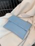 Button Decor Flap Clutch Bag