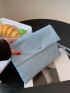 Button Decor Flap Clutch Bag