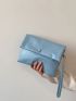 Button Decor Flap Clutch Bag