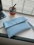 Button Decor Flap Clutch Bag