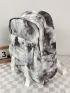 Tie Dye Release Buckle & Letter Patch Decor Functional Backpack