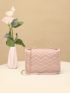Mini Chevron Pattern Flap Chain Square Bag