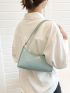 Crocodile Embossed Baguette Bag