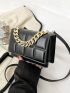 Minimalist Textured Flap Square Bag