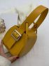 Mini Buckle Detail Snap Button Bucket Bag
